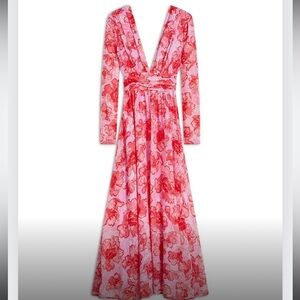 Silk georgette peony print Dress